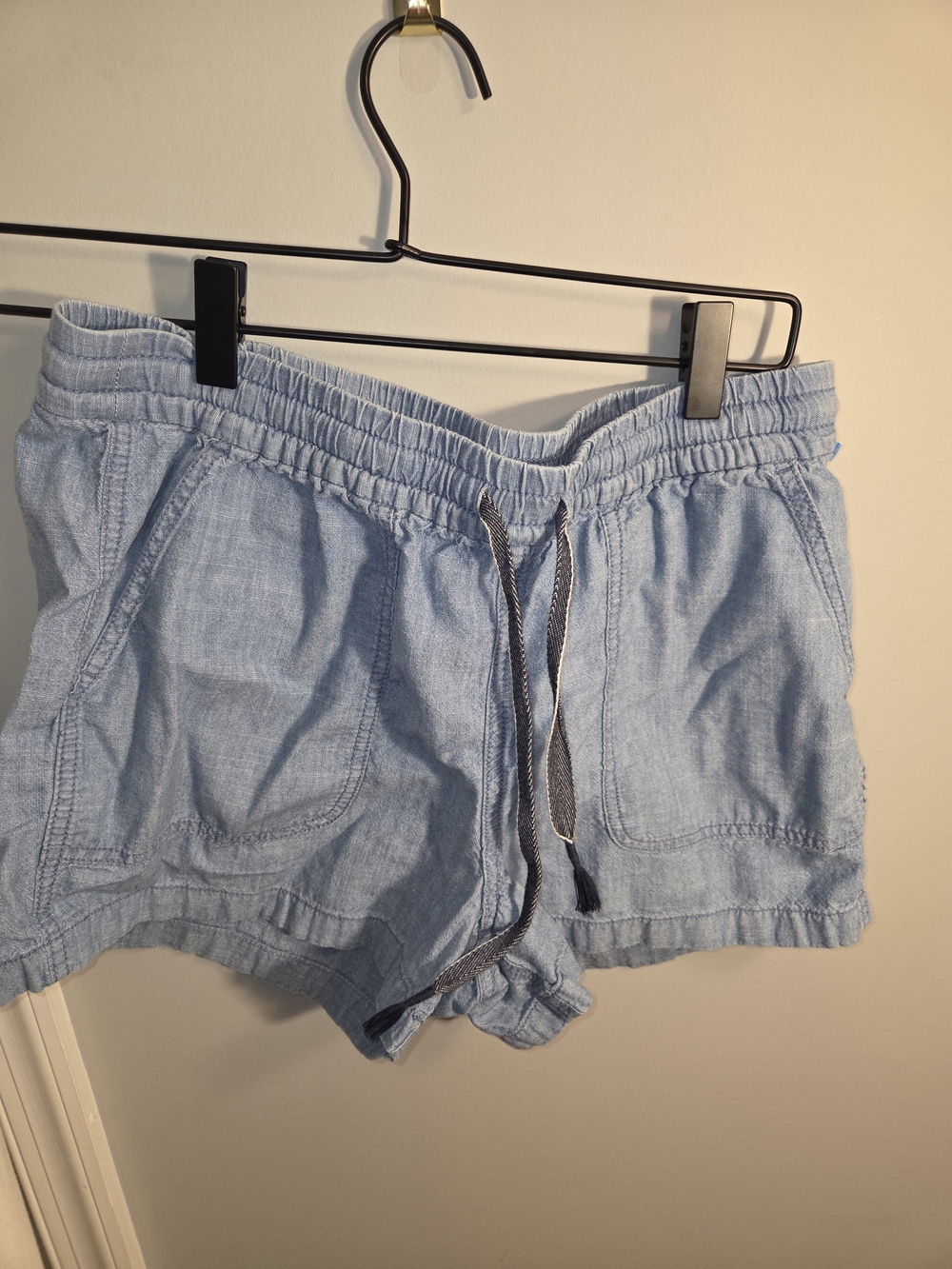 J. Crew Light Blue Drawstring Linen-Blend Athletic Shorts